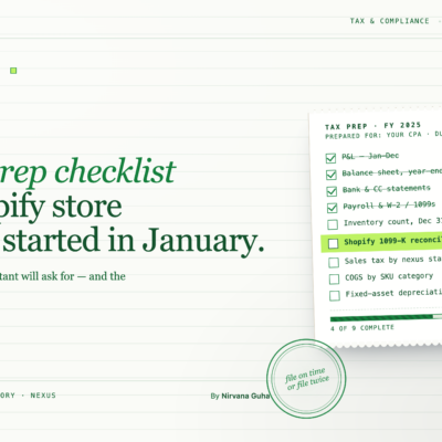Tax Prep for Shopify Stores: What Your CPA Actually Needs From Your Books