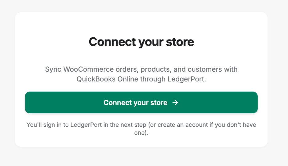 подключить - LedgerPort Экран авторизации LedgerPort на app.ledgerport.com, показывающий запрос на подключение магазина WooCommerce и кнопку «Авторизовать»