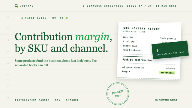 Contribution Margin by SKU and Channel for Ecommerce